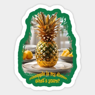 Pineapple dinner. AI generated image Sticker